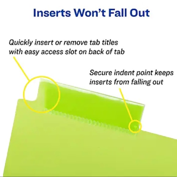 NWT Avery Big Tab Insertable Plastic Dividers, 5-Tab, Two Tone, Set - Picture 7 of 8